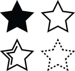 A set of star icons in illustration on a white background. EPS-10.