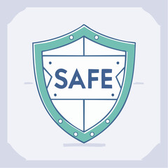 “Safe” inside shield icon, a symbol of emotional security, personal boundary, and protection.