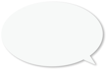 淡いグレーのドロップシャドウがついた吹き出し。楕円形でシンプルで使いやすい。