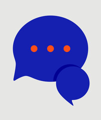 Blue Dialog Speech Bubbles White Background. Communication chat concept.  Vector illustration