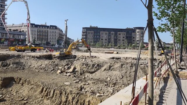 constraction site ,Baku white city 6.06.2025. High quality photo