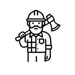 line icon Lumberjack vector on white background
Vector line icon on white background