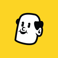 Vector cartoon face showing panic or fear expression. Bold and clean style. Great for mascot, comic avatars, emotional icons, and digital branding projects