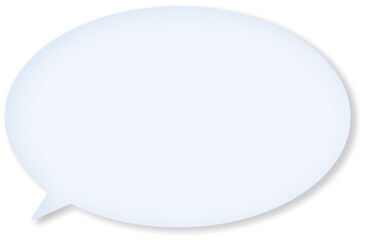 青い楕円形のふきだし。ドロップシャドウがある。使いやすい楕円形