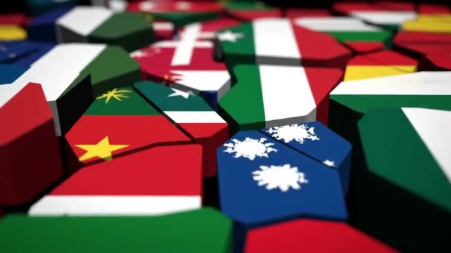 Collage of world flags representing international unity and global cooperation
