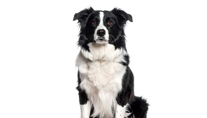 Black and white border collie sitting