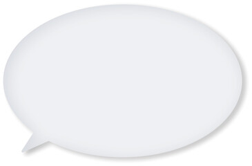 グレーの楕円形のシンプルなふきだし。ドロップシャドウがある。