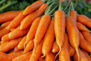 Vibrant Orange Carrots Freshly Harvested, Displayed in a Bounty of Vegetables, Showcasing Nature’s Beauty and Nutritional Value for Healthy Eating