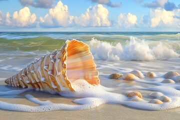 A Serene Coastal Scene Captured in Nature Photography