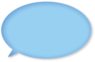 青い楕円形のふきだし。ドロップシャドウがある。使いやすい楕円形
