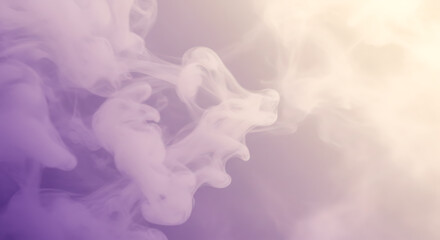 Abstract smoke or mist in soft lavender and cream tones, dreamy texture with depth and movement