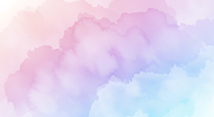 Abstract pastel watercolor wash blending soft pink, lavender, and baby blue, gentle gradients and smooth textures