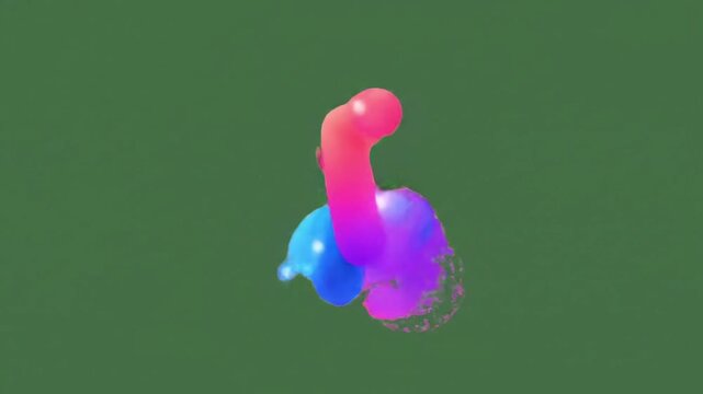 3d render of a pink and green symbol on green background