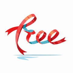 Obraz premium “Free” shaped from a gently waving ribbon, symbolizing lightness, letting go, and emotional freedom.