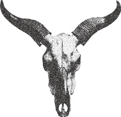 Skull y2k retro stipple art bone brutalist halftone vector png transparent, dead 2000s photocopy effect tattoo aesthetic