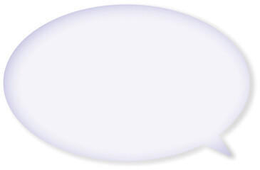 薄い紫のグラデーションがあるふきだし。ドロップシャドウがあり、シンプルな楕円形