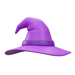 Fototapeta premium A Vibrant Purple Witch's Hat 3D Render: Halloween Festive Accessory