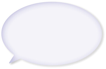 薄い紫のグラデーションがあるふきだし。ドロップシャドウがあり、シンプルな楕円形
