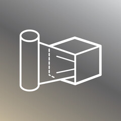 Packaging Icon – Roll of Tape and Box in Line Style