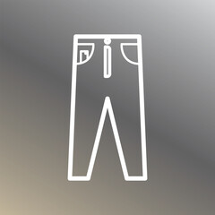 Pants or trousers clothing icon in outline style on gradient background