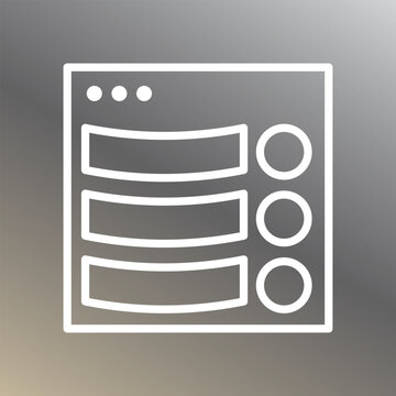 Server outline icon on gradient gray background