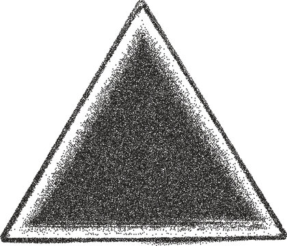 Triangle vintage y2k stipple art, angle halftone stipple brutalist retro vector png with transparent background, trinity 2000s aesthetic photocopy effect tattoo