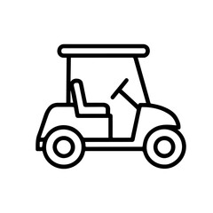 line icon Golf cart vector on white background
Vector line icon on white background
