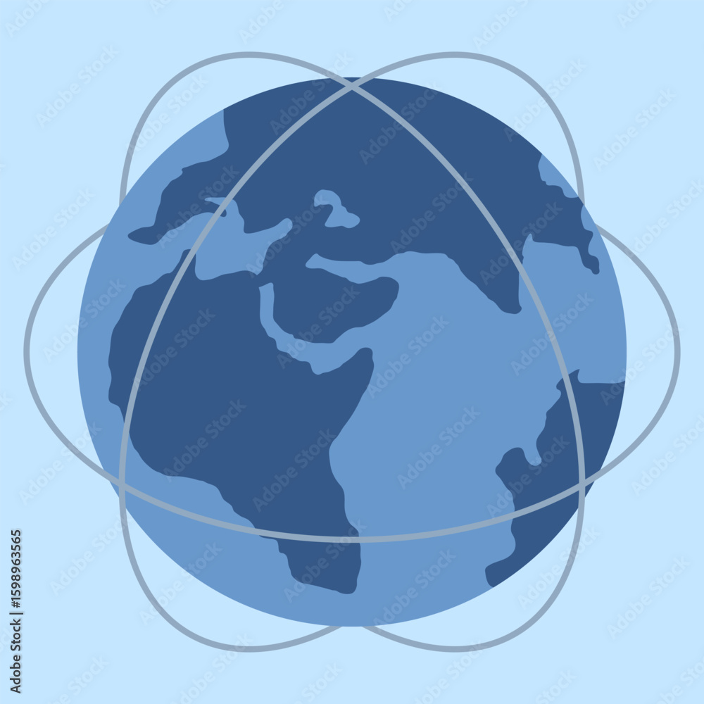 Poster isometric globe. global network connection. global digital technology. isometric technology