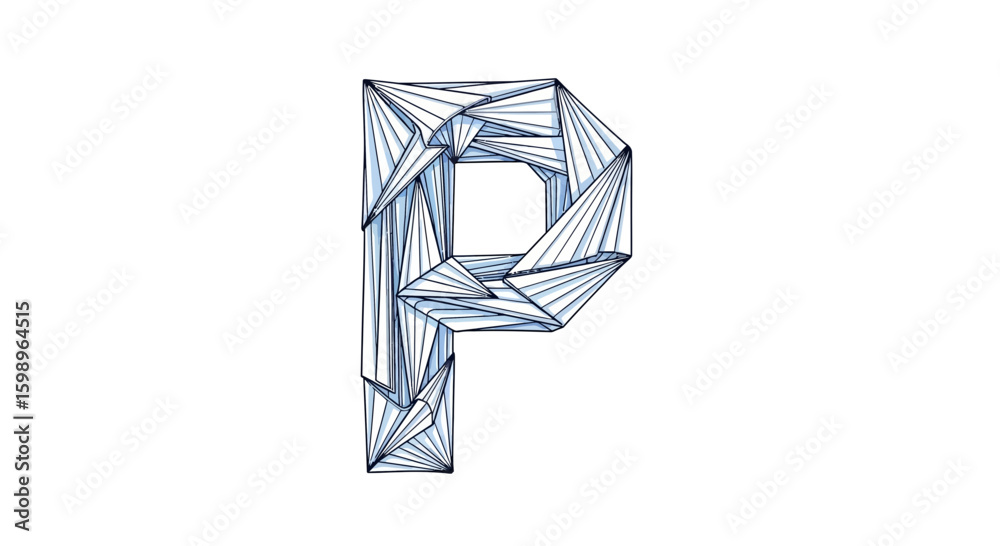 Fototapete vector abstract letter p design intricate geometric pattern artistic illustration modern decorative 