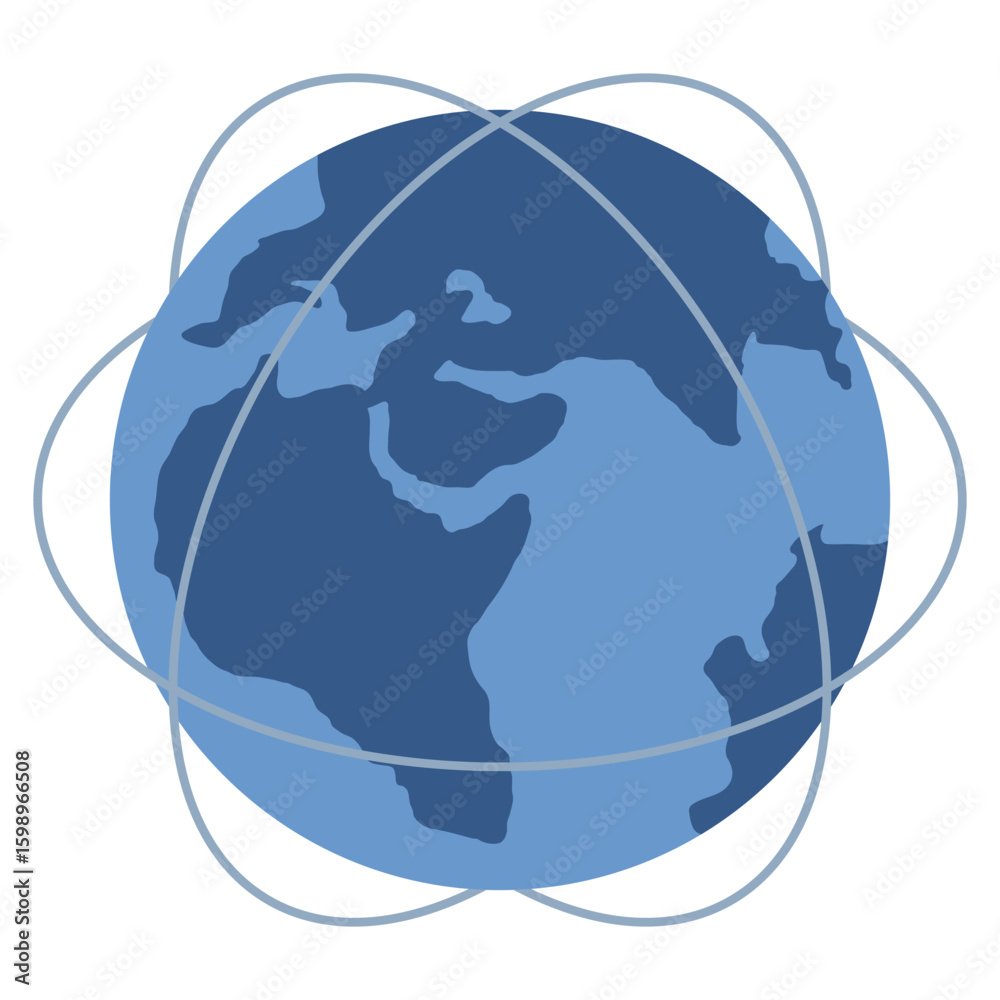Poster isometric globe. global network connection. global digital technology. isometric technology