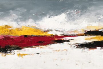 Abstract Landscape Painting With Bold Colors