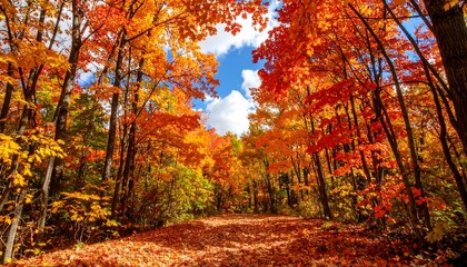 Naklejka premium Autumnal forest path (1)