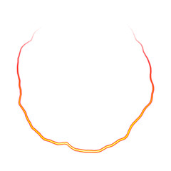 Wavy Neon Red and Orange Circle Frame on Transparent Background
