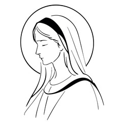 Vector illustration of the Virgin Mary. Our Lady of Guadalupe