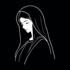 Vector illustration of the Virgin Mary. Our Lady of Guadalupe