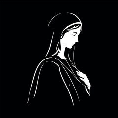 Vector illustration of the Virgin Mary. Our Lady of Guadalupe
