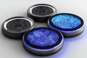 Futuristic fingerprint scanner technology with biometric authentication and data security system