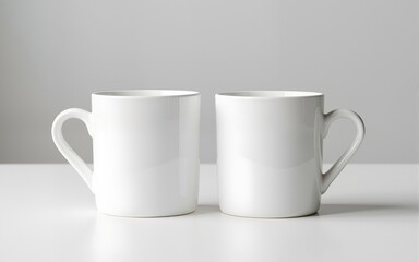 Fototapeta premium Two blank white mugs. High quality