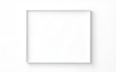 Empty White Square Frame on White Background Minimalist Mockup for Design Projects. High quality