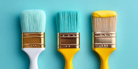 photograph highlighting the different types of paint brushes and their uses in art