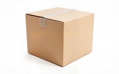 Square cardboard box on white background. High quality