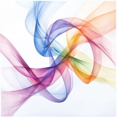 Naklejka premium Delicate pastel toned abstract shapes connected with fine lines creating a dynamic flowing and harmonious visual composition The ethereal