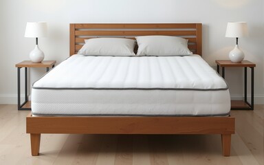 Simple mattress front view photography. High quality