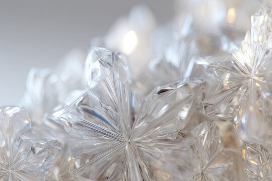 Closeup Of Faceted Crystals With Soft Light