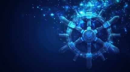 Digital Ship Wheel, Guiding Innovation, Abstract Background, Technology Concept