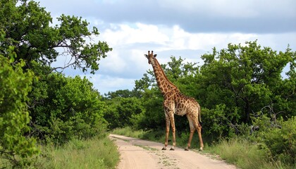 Giraffe in African savanna