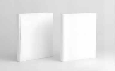 Two blank white books neutral background. High quality
