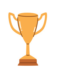 Golden cup of the winner in competition. Flat vector illustration.