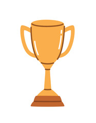 Cartoon cup of winner in sports competition. Flat vector illustration.