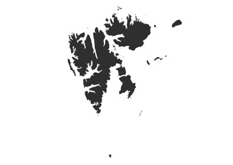 Svalbard Archipelago Silhouette Map